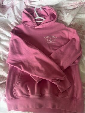 Garage Pink Crewneck Hoodie with Yacht Dept. Graphic